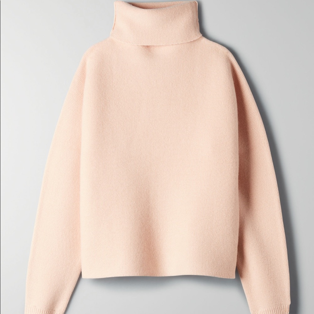Babaton goldin soft peach sweater